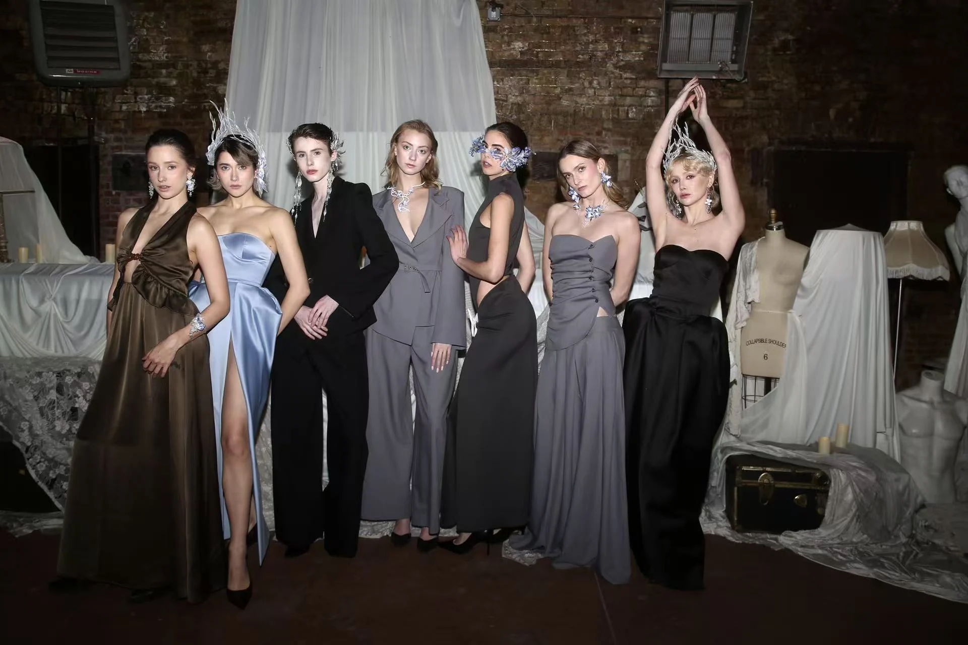 Designers and models gathered at a New York fashion event